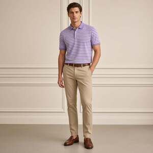 Bobby Jones 100% Pima Cotton Purple Stripe Golf Polo Short Sleeve Men's Medium